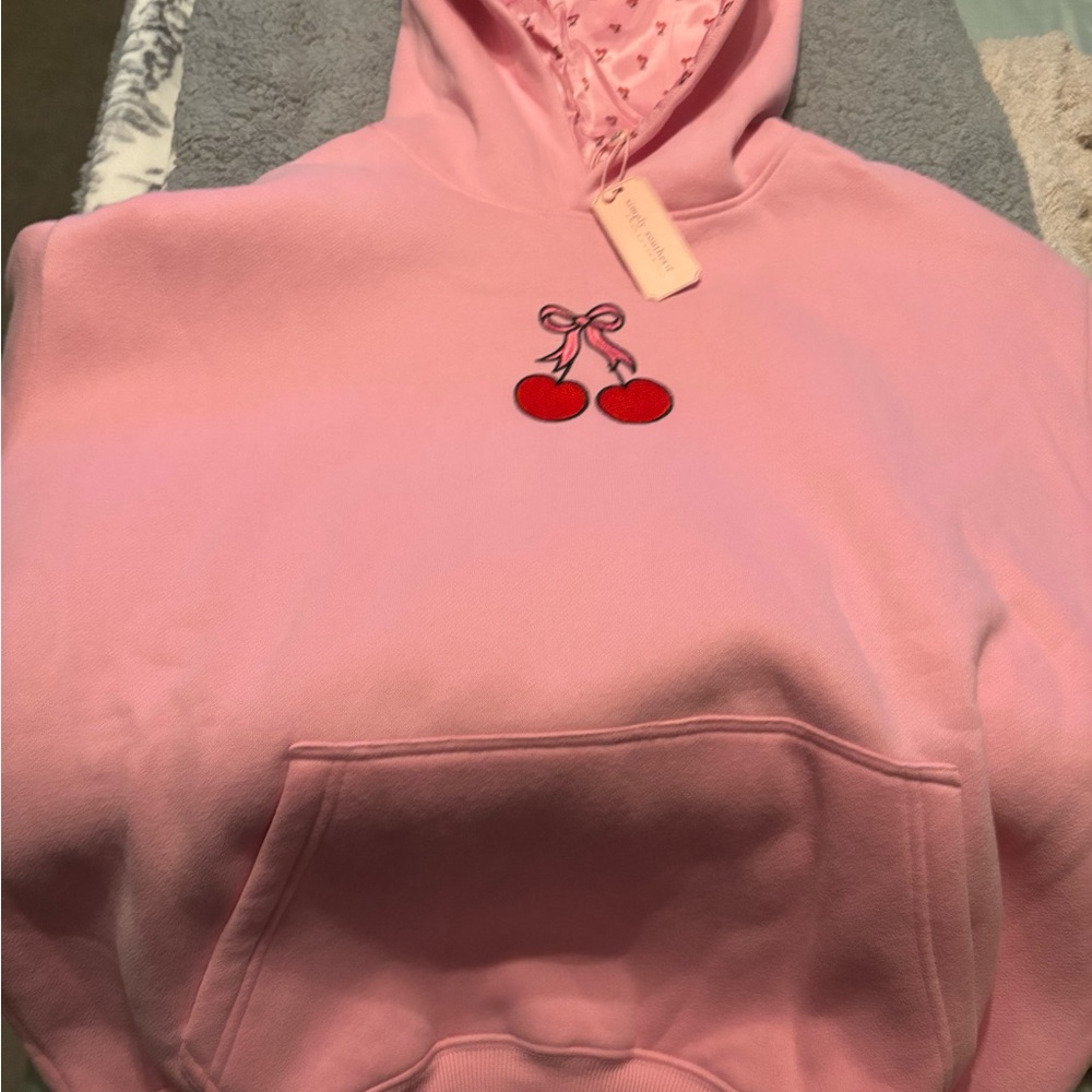 Simply Southern Pink Sweatshirt with Cherry Design